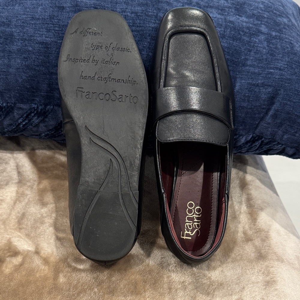 Franco Sarto Women's Black Leather Loafers